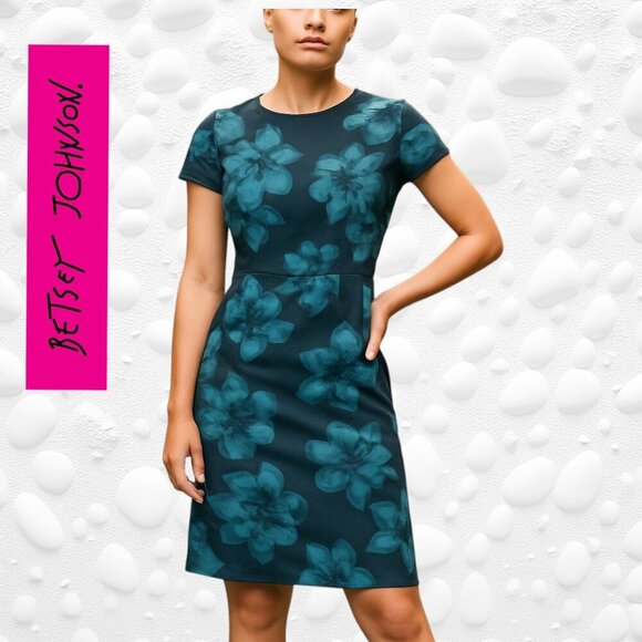 Chic Betsey Johnson Teal Dress – Floral, Feminine & Fabulous! - Picture 1 of 7